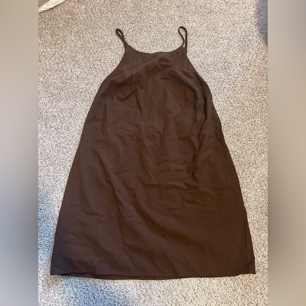 a new day Brown Linen Dress
